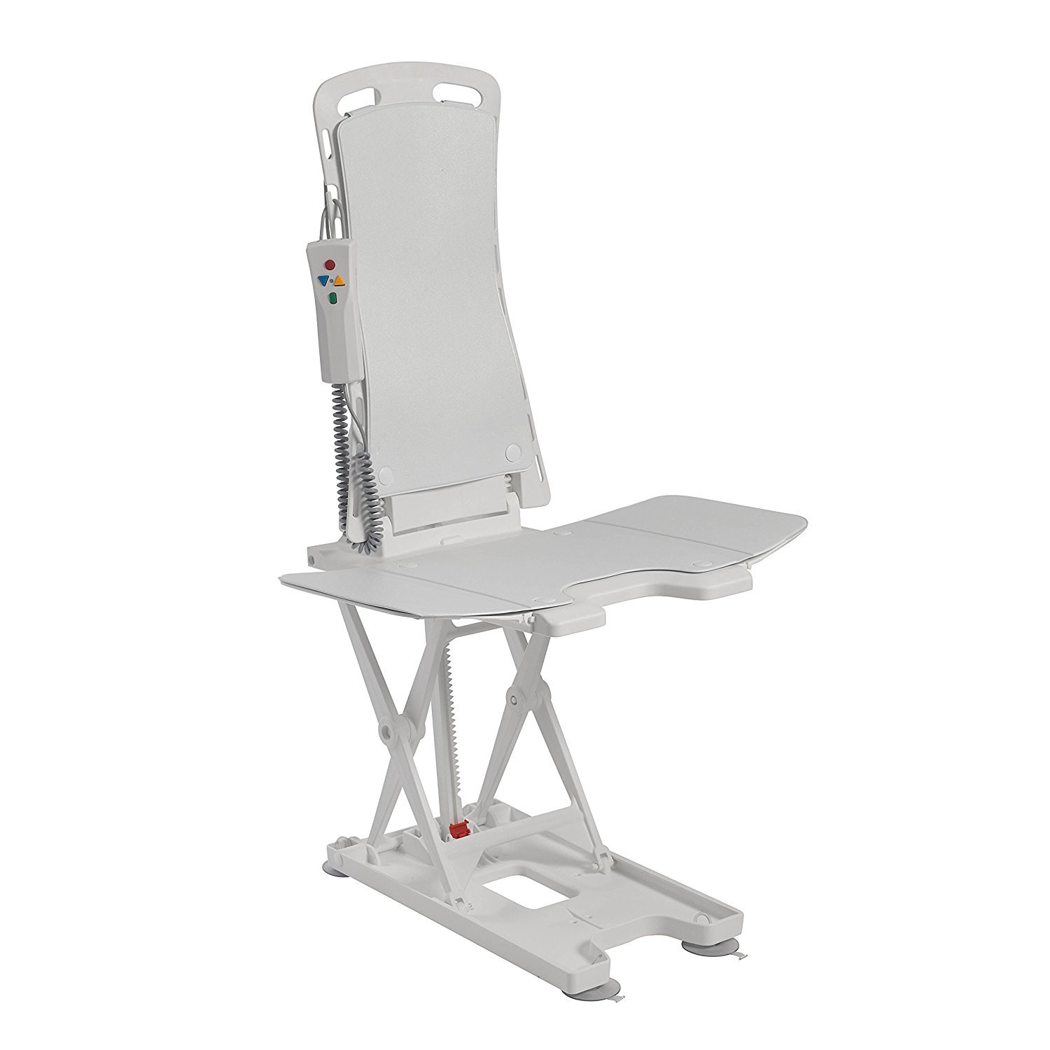 Bellavita White Battery Powered Bath Lift - Adjustable Reclining Shower Chair for Elderly & Disabled - Safe & Comfortable Bathing Aid for Home Use