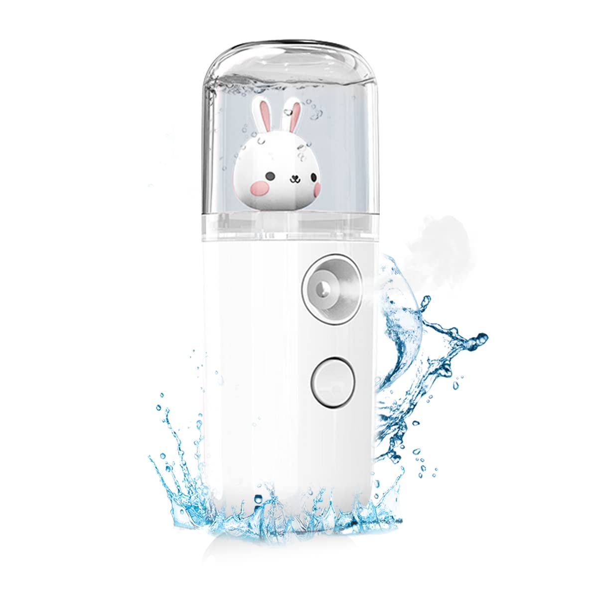 MAYCREATE® USB Nano Facial Steamer - 30ml Portable Rechargeable Face Mist Sprayer for Skin Hydration & Moisturizing | Cartoon Bunny Design | Perfect for Travel, Home Spa & Daily Skincare Routine