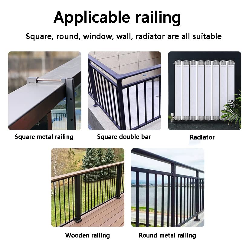Portable Folding Side Table for Outdoor, Balcony & Patio - Adjustable Wall Mounted Hanging Railing Table with Liftable Desk (60x27cm/23.6x10.6in) - Perfect for Coffee, Gardening & Small Space Living