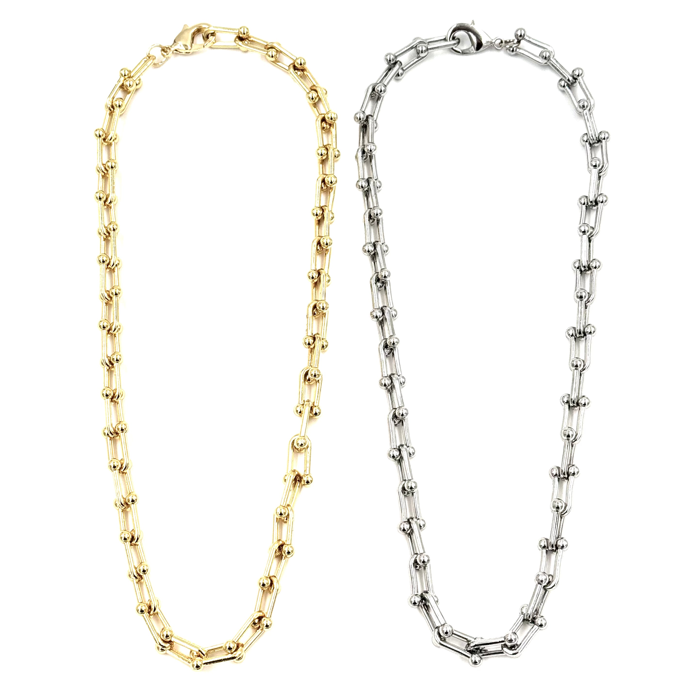 Ashley Gold Stainless Steel Bike Chain Necklace for Women - Trendy Unisex Punk Gothic Jewelry Gift for Bikers & Fashion Lovers - Perfect for Casual Wear, Parties & Everyday Accessories