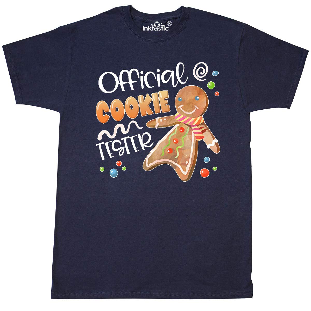 Inktastic Official Cookie Tester Cute Gingerbread Christmas T-Shirt - Funny Holiday Baking Gift for Bakers & Cookie Lovers - Perfect for Christmas Parties, Baking Events & Family Gatherings
