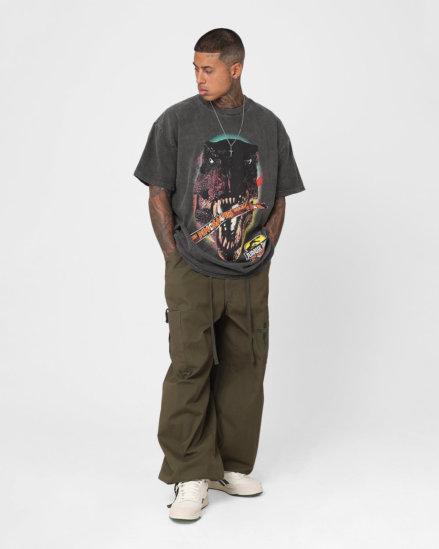 American Thrift X Jurassic Park 30th Anniversary Heavyweight Vintage T-Shirt - Black Wash - Perfect for Movie Nights, Jurassic Park Fan Gifts & Retro Fashion Lovers