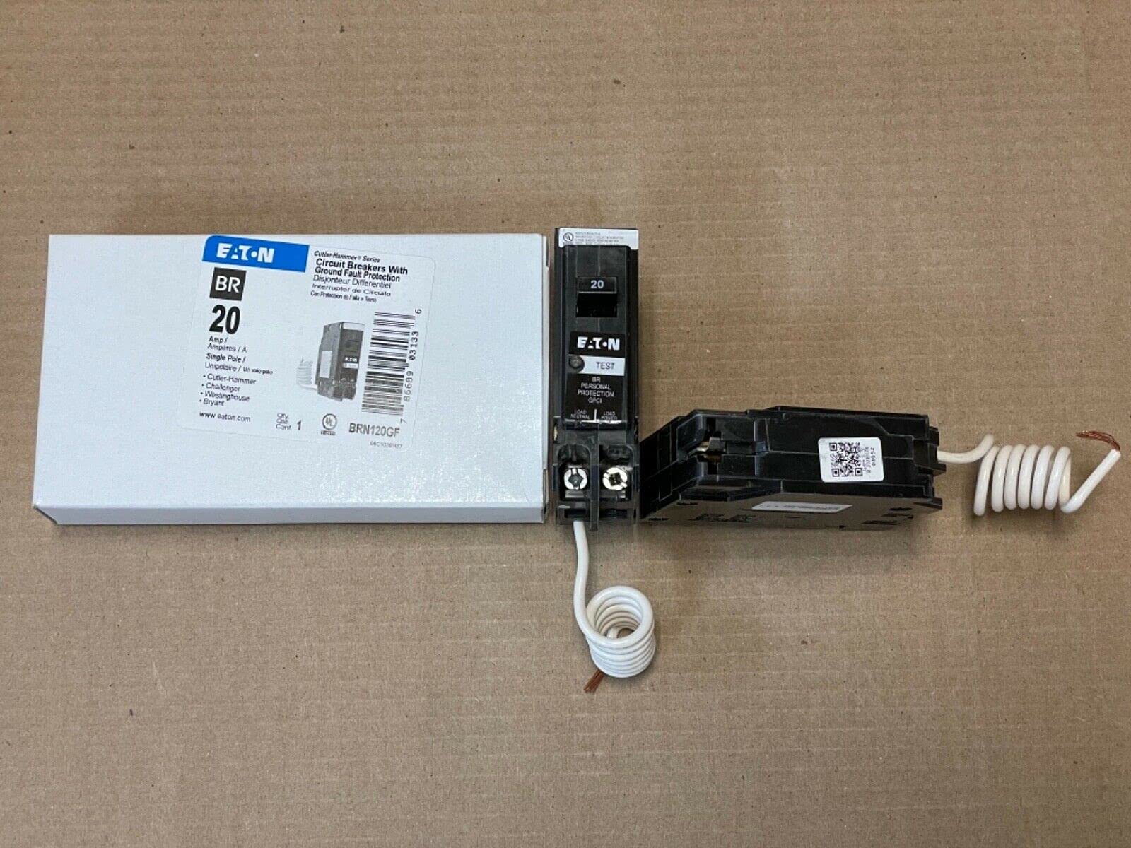 BRN 20 Amp Single Pole 120V GFCI Circuit Breaker - BRN120GF - for Home Electrical Panels, Outdoor Outlets & Wet Locations Protection