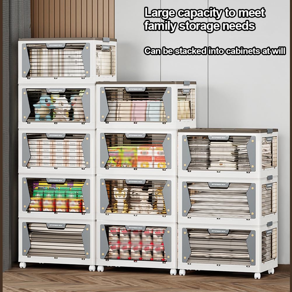 Clear Stackable Plastic Storage Box with Lid - Organizer for Home & Office