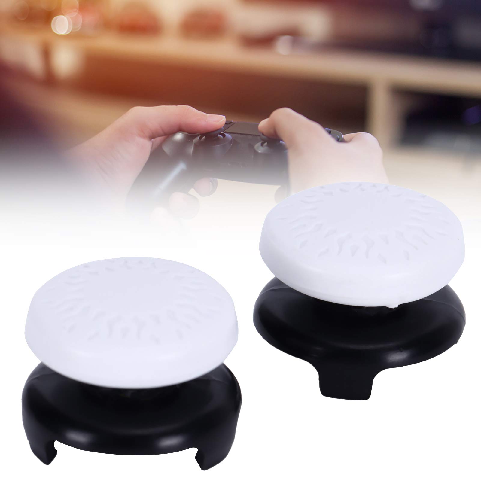 2 Pcs Soft Silicone Thumbstick Grip Caps for PS5/Xbox/Controller - Anti-Slip Joystick Cover with ABS Base - Perfect for Gaming, Streaming & Long Play Sessions