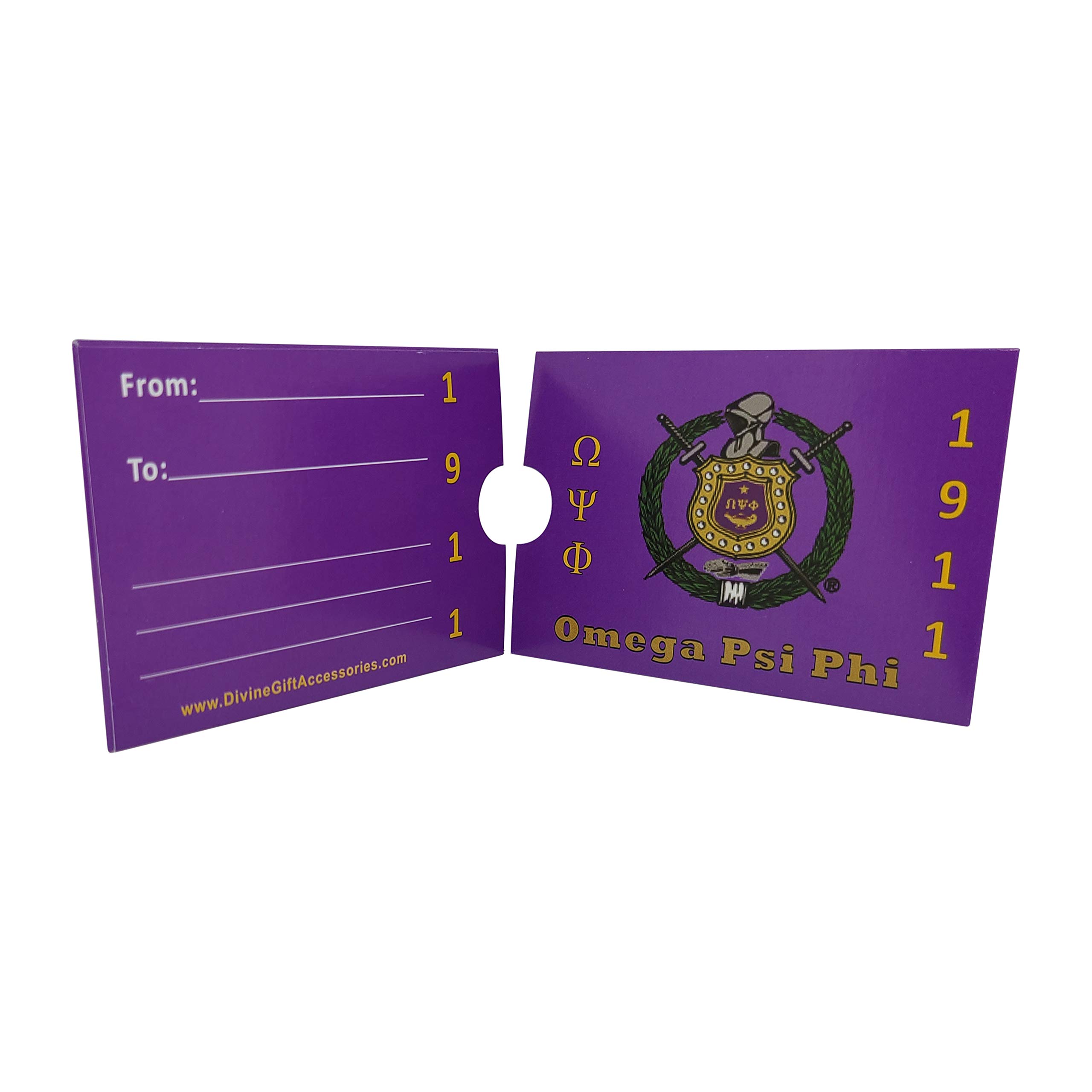 6 Pack Omega Psi Phi Fraternity Gift Card Holders with Envelopes - Perfect for Greek Life Events, Graduation Gifts & Brotherhood Celebrations
