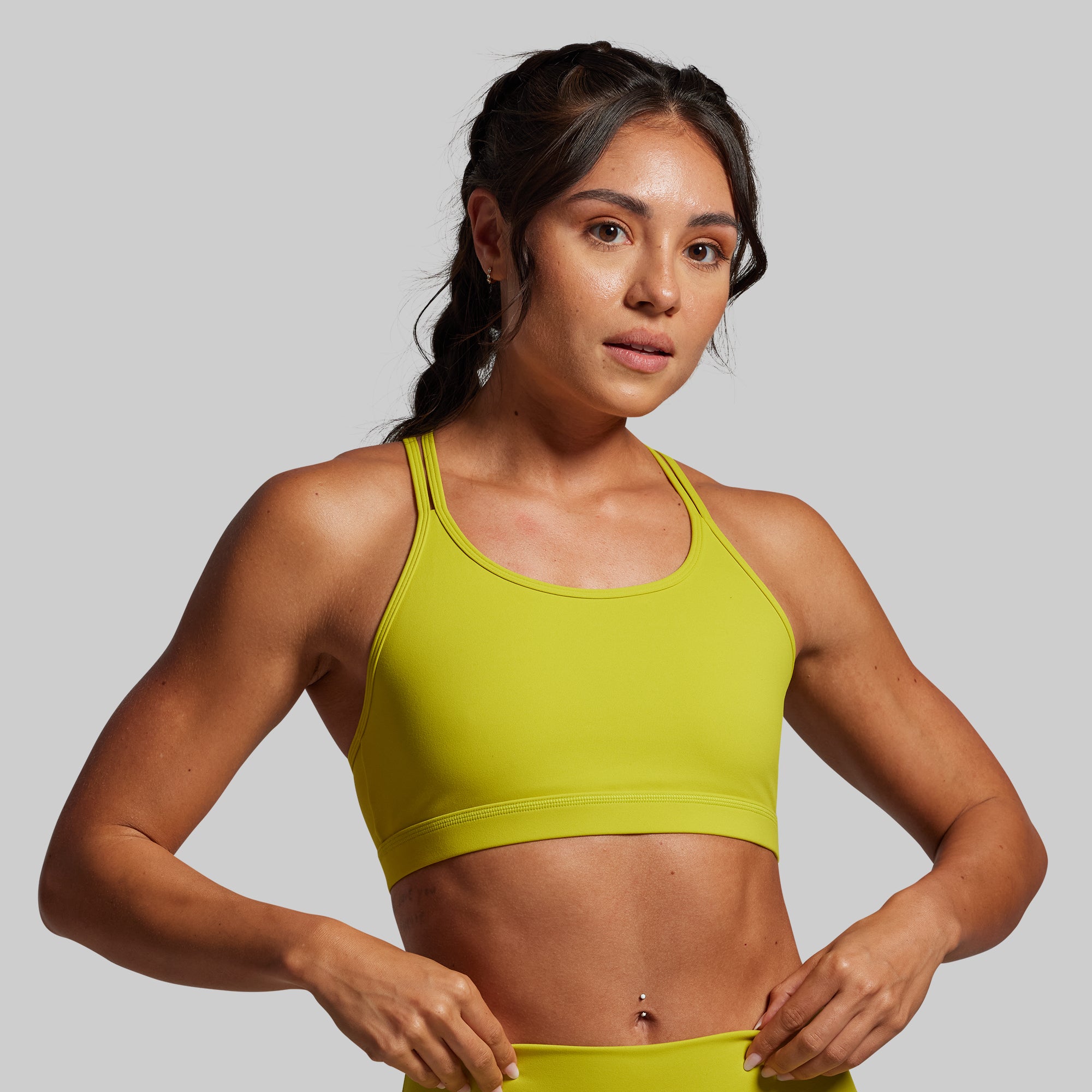 New Heights Booty Short Set - High Waisted Workout Shorts for Women (Citronelle Green) | Gym, Yoga & Running Activewear