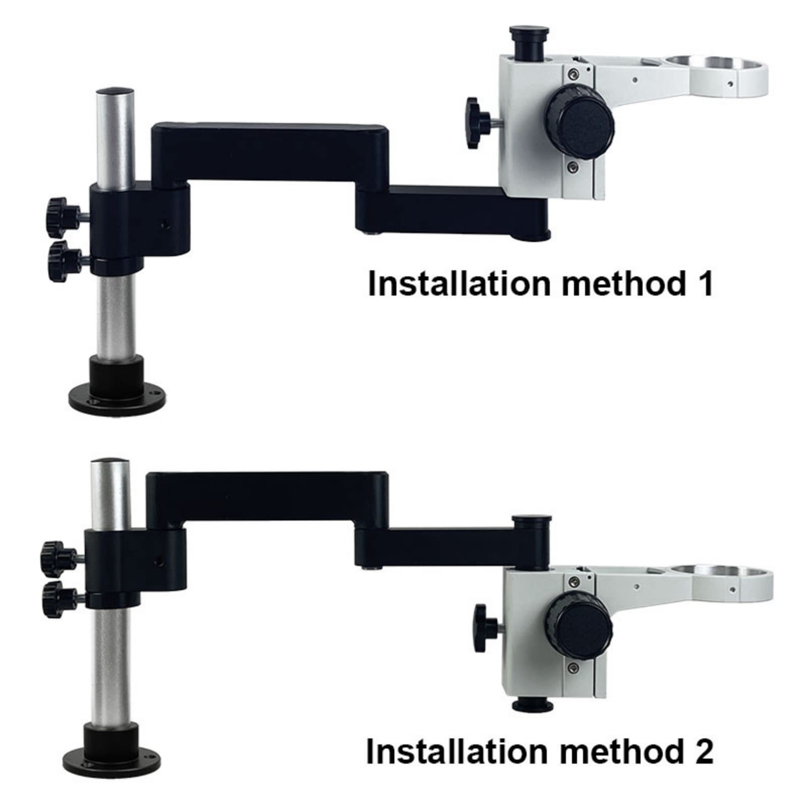 360° Rotatable Articulating Arm Microscope Stand with Universal Clamp (25mm) - Compatible with Stereo/Trinocular Microscopes, HDMI Cameras, Phones & Soldering Tools | Ideal for Lab Research, Electronics Repair & Micro Photography