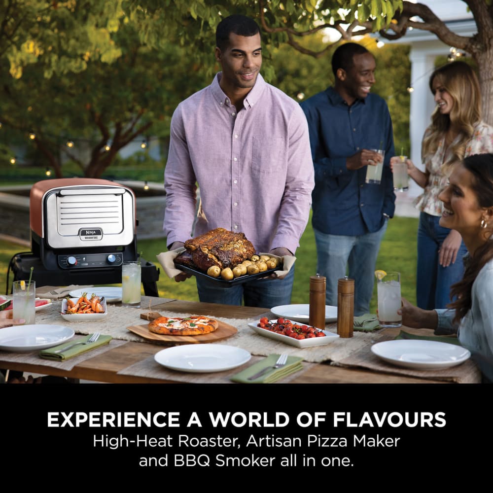Ninja Woodfire Outdoor Grill & Smoker - Portable BBQ Oven for Backyard, Camping & Tailgating - Perfect for Grilling, Smoking, Baking & Roasting