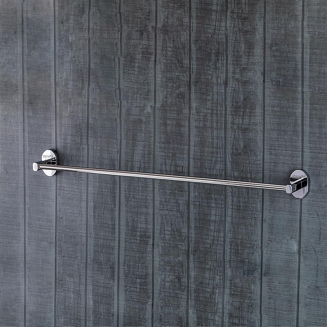 24 Inch Brass Towel Bar - Chrome Finish Bathroom Towel Rod & Cloth Hanger - Heavy Duty Pure Brass Towel Rack for Bathroom, Spa, Hotel & Luxury Home Decor by CURATE India