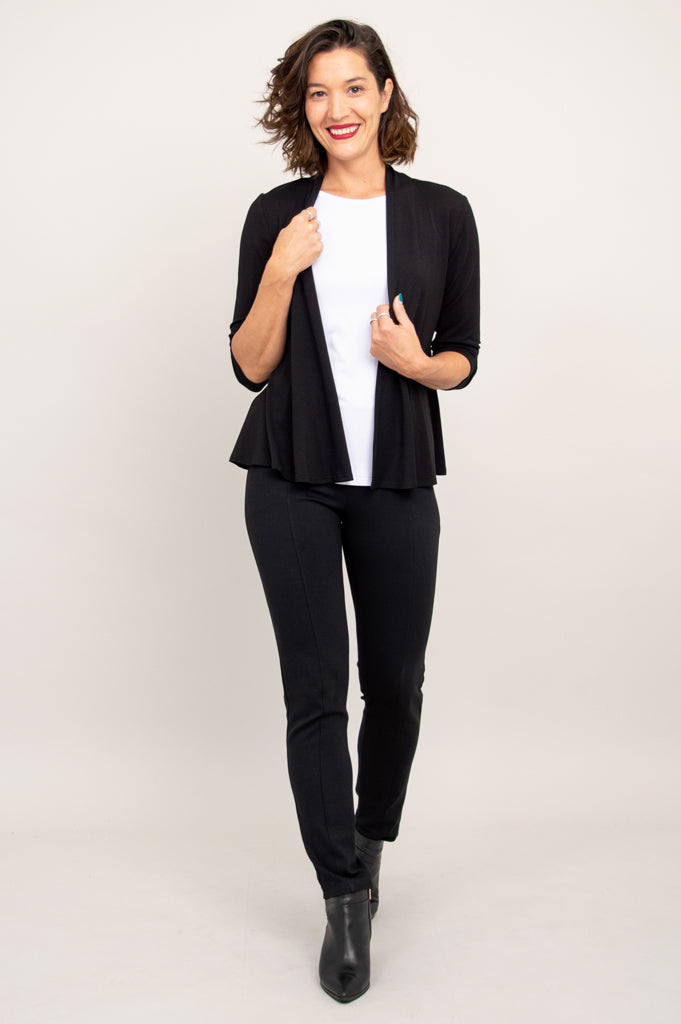 Premium Kathy Jacket for Women - Soft Bamboo Fabric, Black - Stylish Outerwear for Fall & Winter, Perfect for Work, Travel & Casual Wear