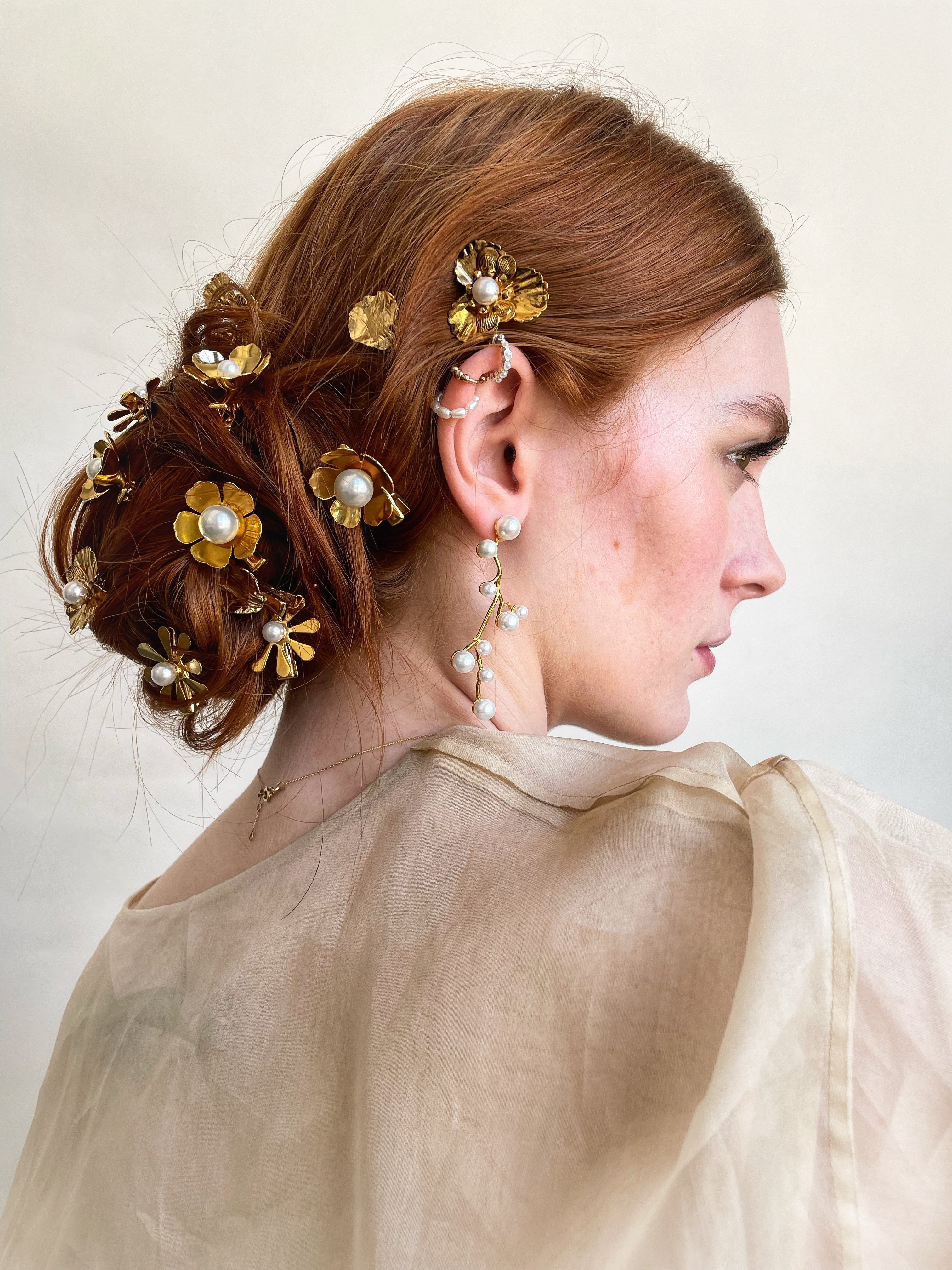 Pearl Forest Earrings – Elegant Dangle Pearl Earrings for Women, Perfect for Weddings, Parties & Special Occasions