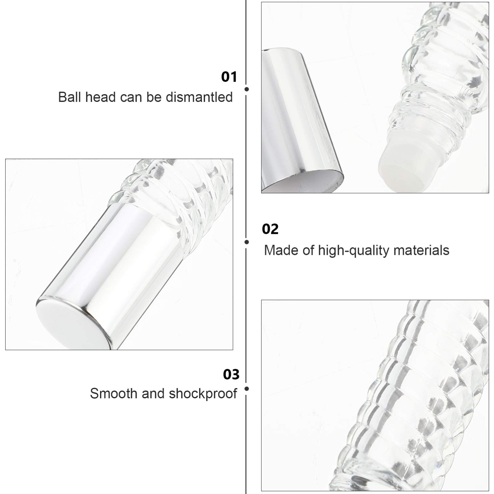 Healifty 12-Pack Essential Oil Roller Bottles with Lids - Leakproof Glass Roll-On Perfume & Aromatherapy Containers for DIY Blends, Travel, Home & Office Use