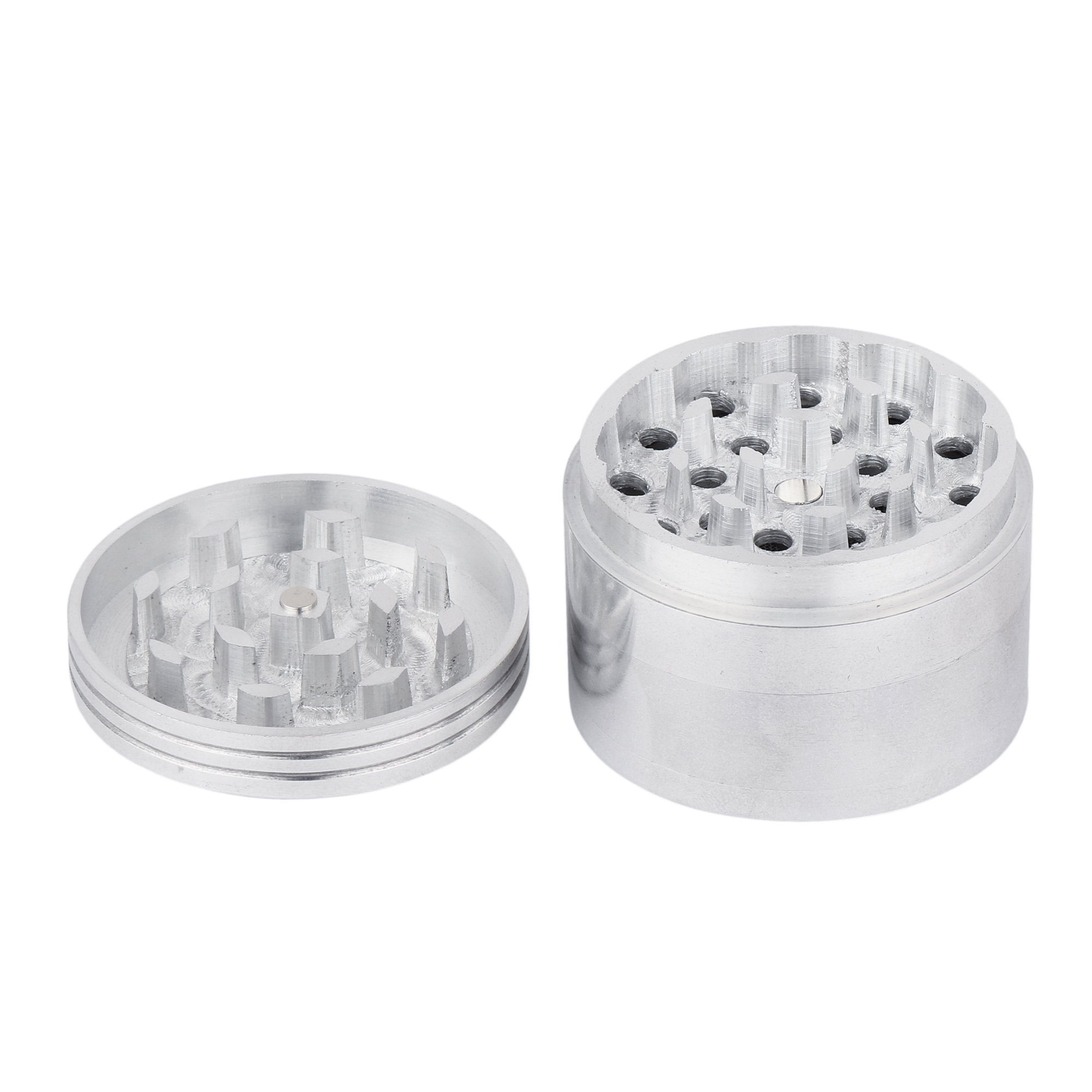 Premium METIER 63mm 4-Piece Metal Herb Grinder with Honey Dust Filter - Perfect for Grinding Herbs, Spices & Tobacco | Durable Zinc Alloy Construction | Ideal for Cooking, Baking & Herbal Preparation | Pack of 1