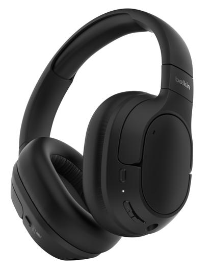 Belkin SoundForm Isolate Active Noise Cancelling Headphones - Wireless & Wired Over-Ear Headset with Hi-Fi Sound, 30H Battery (2 Color Options) for Travel, Work & Gaming