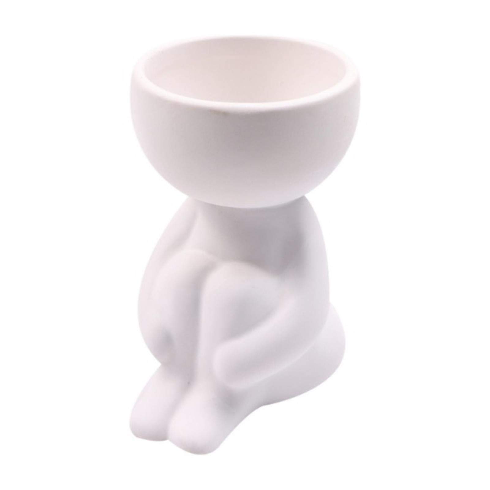Creative Humanoid Ceramic Flower Pot - Unique Succulent Planter & Home Decor for Office Desk, Garden, Living Room - Perfect for Indoor Plants, Cacti, and Small Flowers