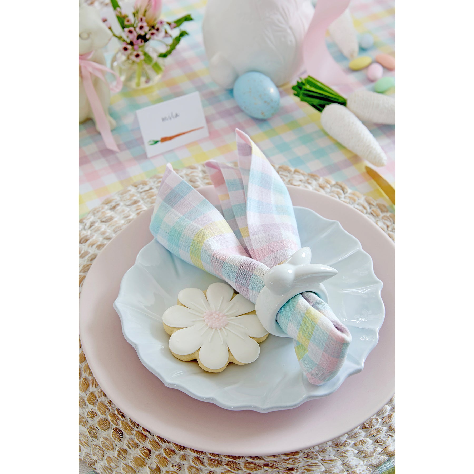 Premium Gingham Checkered Napkins Set of 4 - 100% Cotton Kitchen & Dining Cloth for Parties, Picnics, and Everyday Use