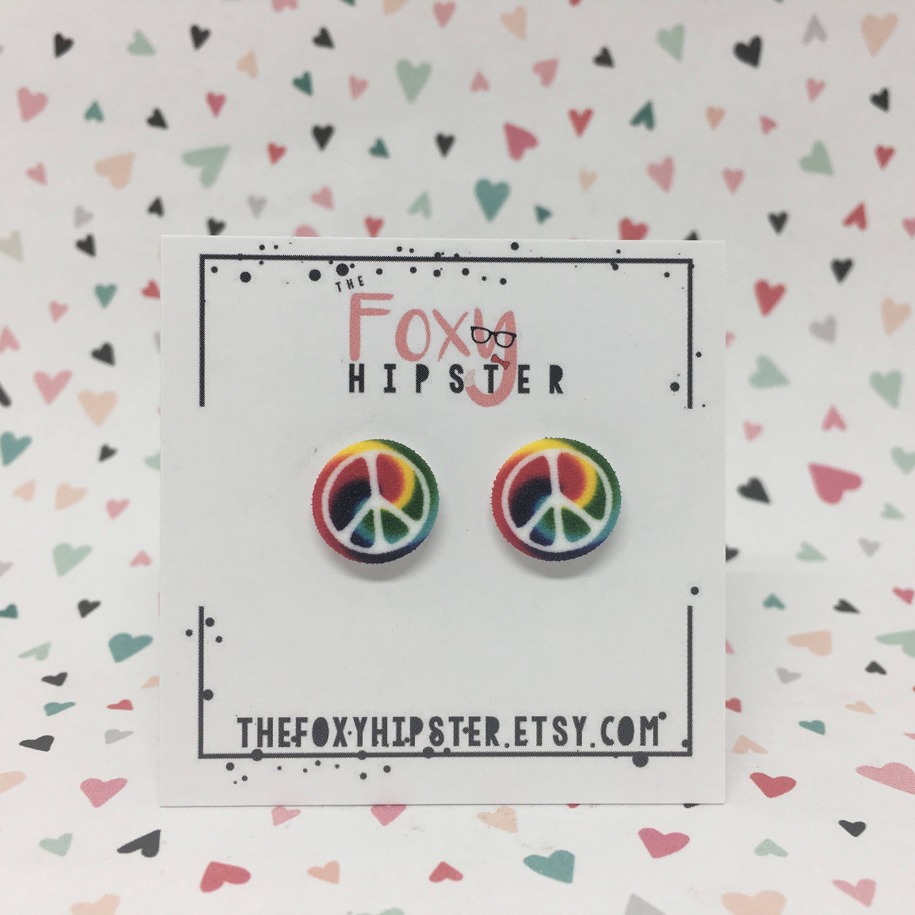 Peace Sign Tie Dye Earrings for Women - Hippie Boho Handmade Jewelry - Perfect for Music Festivals, Concerts & Summer Outfits