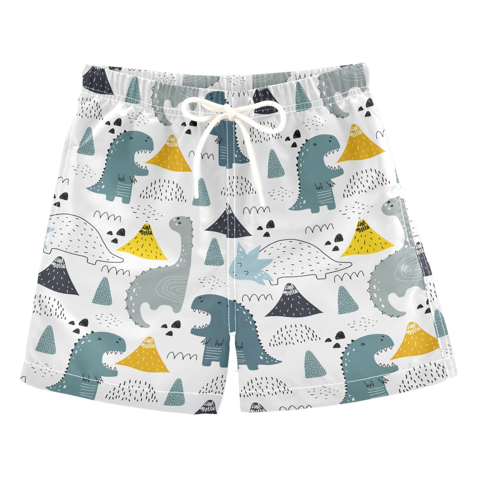 **Aflyko Boys' and Girls' Cartoon Dinosaur Swim Trunks - Quick-Dry Baby Toddler Swimwear for Beach, Pool & Water Play**