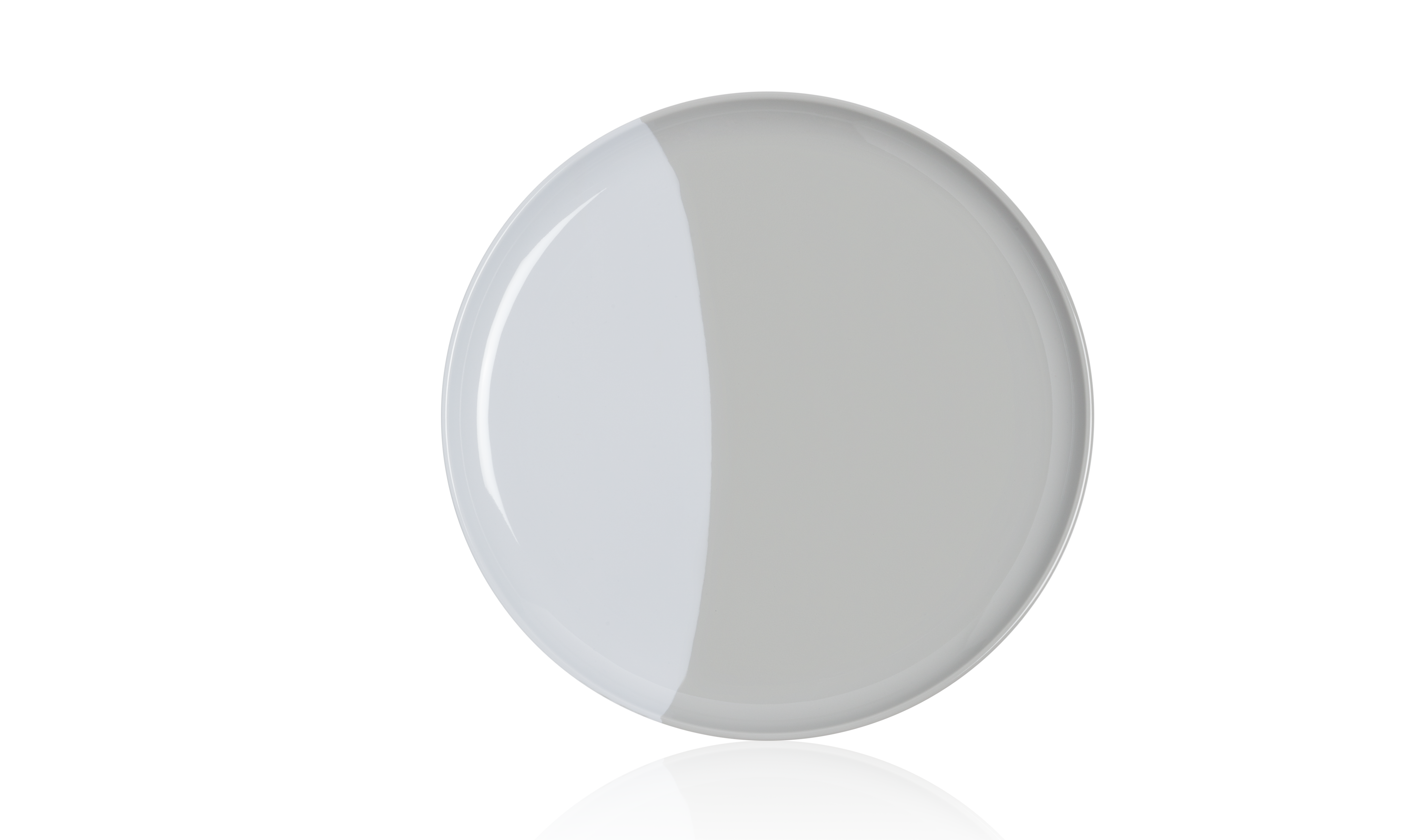 Premium Melamine Dessert Plates and Salad Plates Set of 4 - Durable Silver Grey Half & Half Design for Party, Picnic, and Outdoor Dining