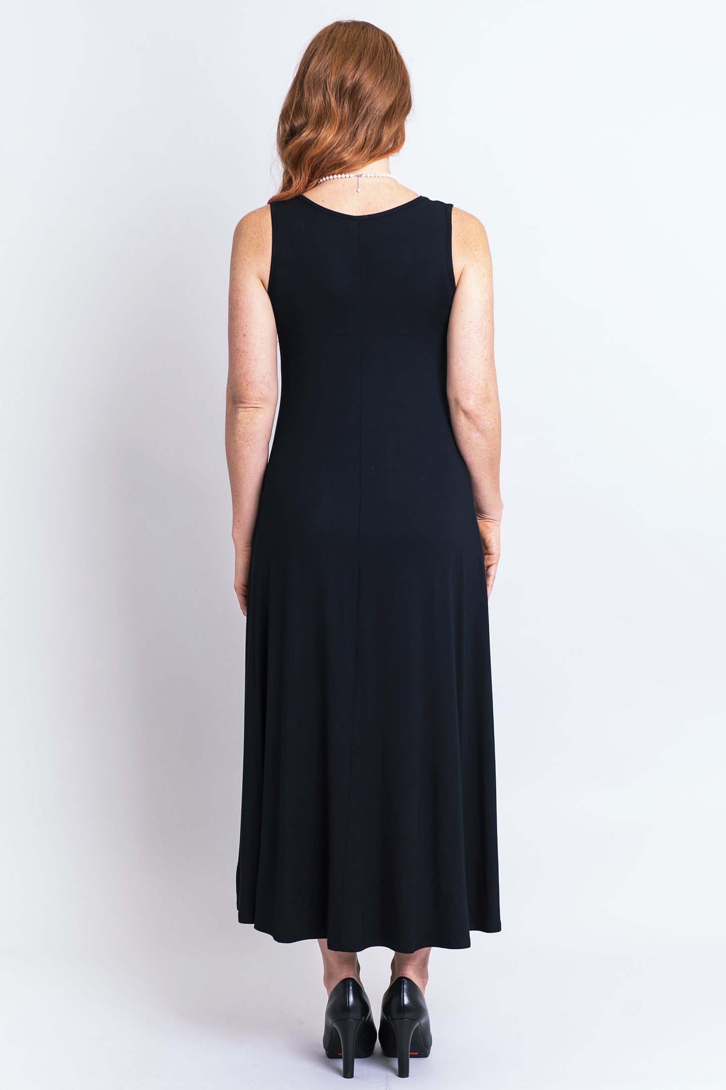 Lanai Sleeveless Dress for Women - Soft Bamboo Fabric Summer Dress in Black | Perfect for Beach Vacations, Garden Parties & Casual Outings