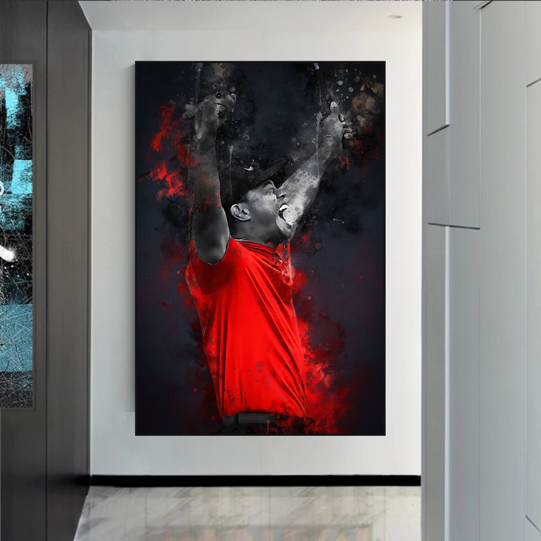 Tiger Woods Canvas Wall Art - Premium Golf Decor for Home & Office - Inspiring Sports Memorabilia for Fans & Collectors