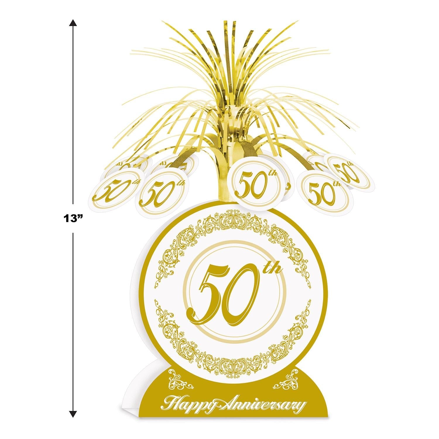 12 Pack Beistle 50th Birthday Party Decorations - Gold & Black Anniversary Centerpieces for Table Decor, Party Supplies - Perfect for 50th Birthday Celebrations, Anniversaries, Retirement Parties