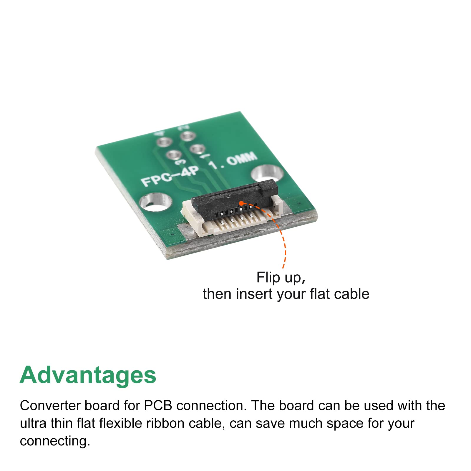 MECCANIXITY FPC FFC Converter Connector Board 4P 1.0mm Socket to 0.5mm Back, DIP 2.54mm Adapter for LCD, 3D Printer, DVD, TV, Laptop, Audio - 5 Pack - Perfect for DIY Electronics and Device Repairs