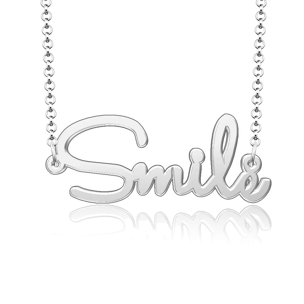 Custom Personalized Name Necklace with Inspirational Words - Stainless Steel Jewelry for Women - Perfect Gift for Birthday, Anniversary & Special Occasions