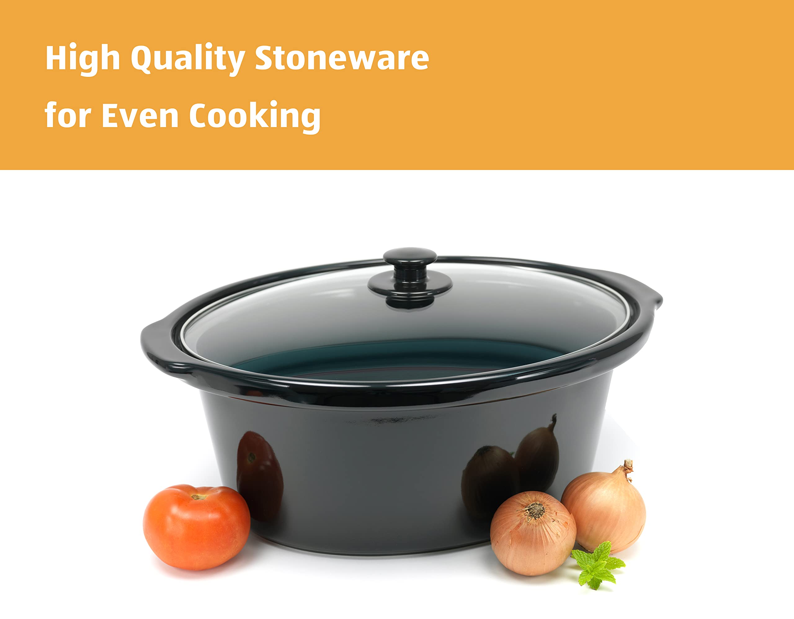 8-Quart Digital Programmable Slow Cooker with Timer - Smart Kitchen Appliance for Family Dinners & Meal Prep - 10+ Serving Capacity - 3 Heat Settings (Warm/Low/High) - Perfect for Soups, Stews, Pot Roasts & Party Dishes
