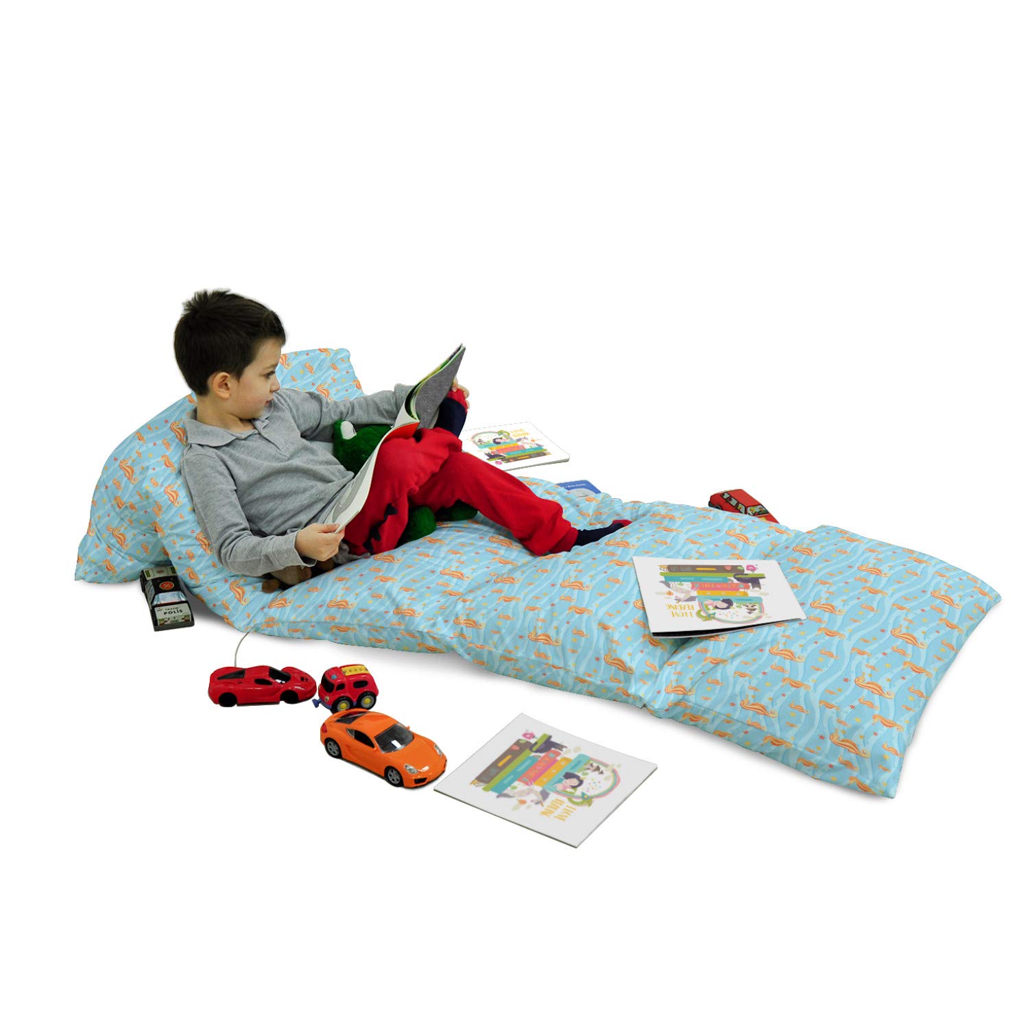 Ambesonne Waterproof Animal Floor Pillow Cover - Tropical Seahorse & Starfish Design, 88