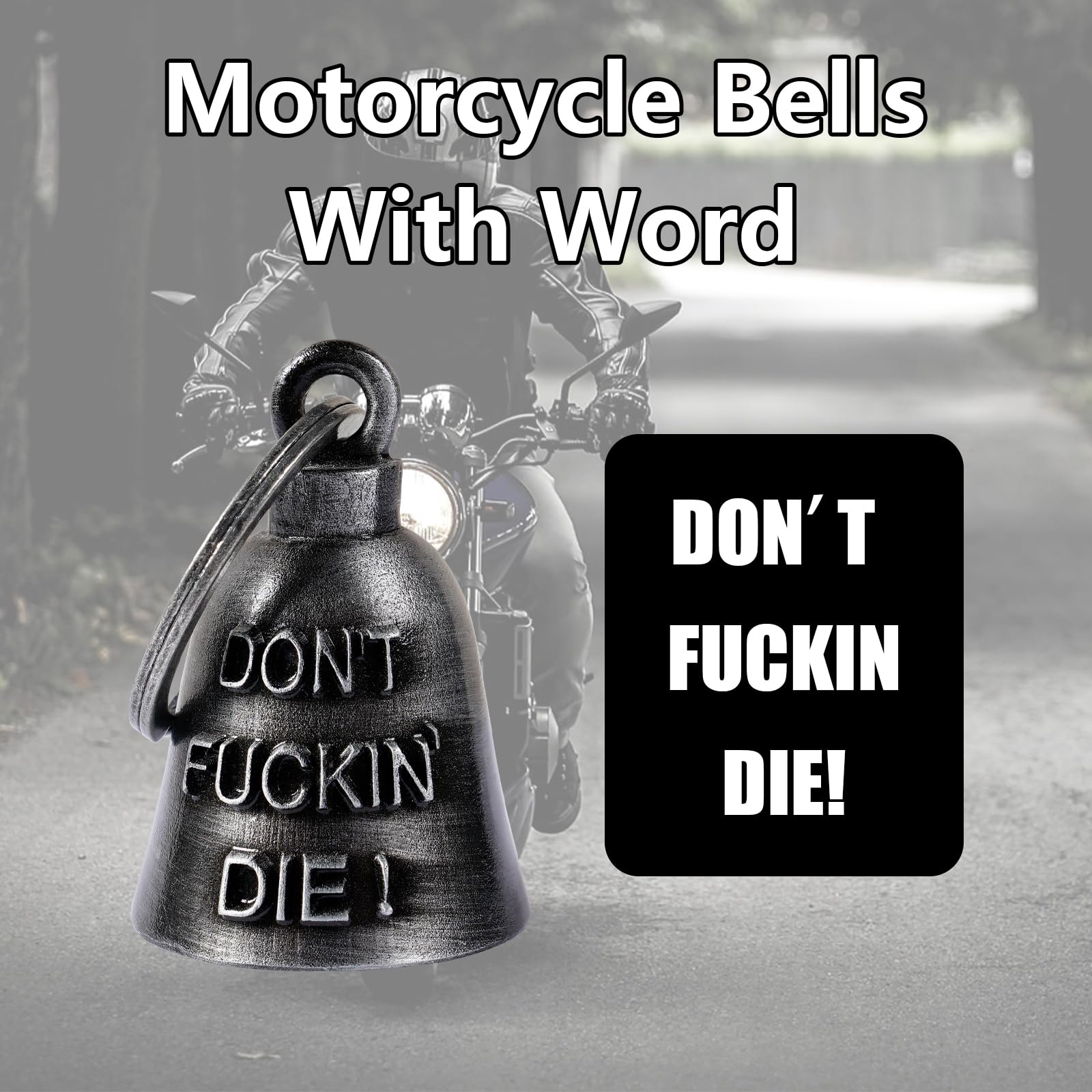 Lucky Motorcycle Bells - Guardian Riding Bells with Hanger for Bikers | Keychain & Bike Accessory for Safe Rides