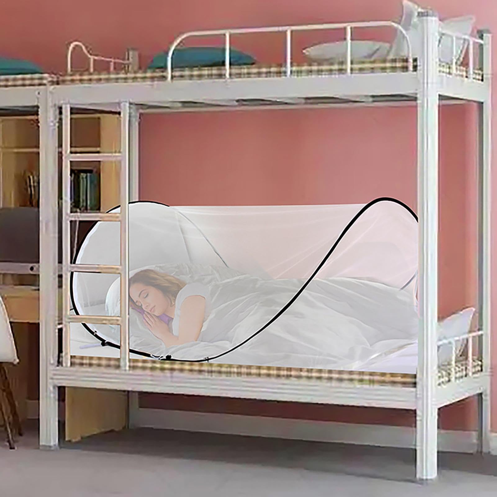 Adjustable Mosquito Net for Single Bed - Portable Pop Up Mosquito Bed Canopy with Anti-Mosquito Protection - Foldable Travel Mosquito Tent for Camping, Indoor & Outdoor Use - Perfect for Home, Travel, and Outdoor Adventures