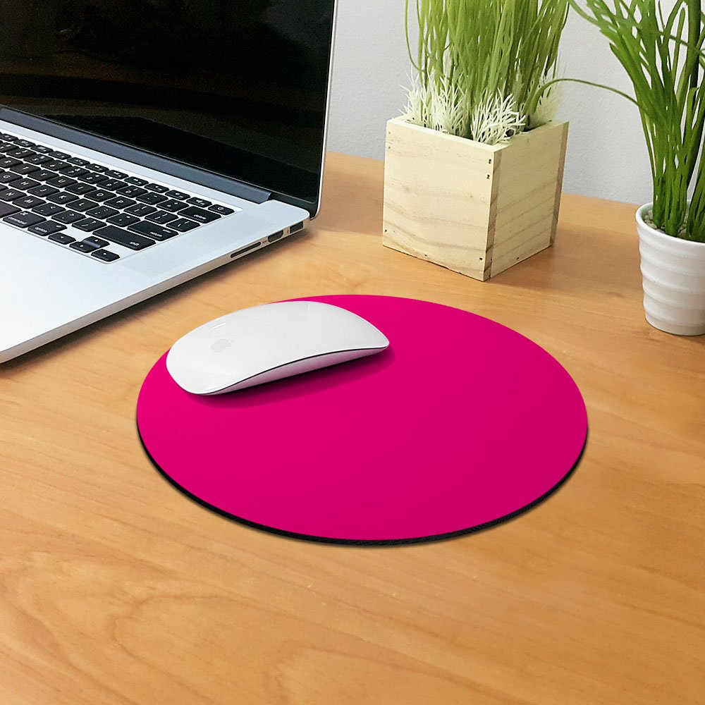 FINCIBO Non-Slip Round Mouse Pad - Hot Pink Gaming Mousepad for PC, Laptop & Office Desk | Smooth Tracking for Work & Gaming | Perfect for Home, Office & Computer Setup