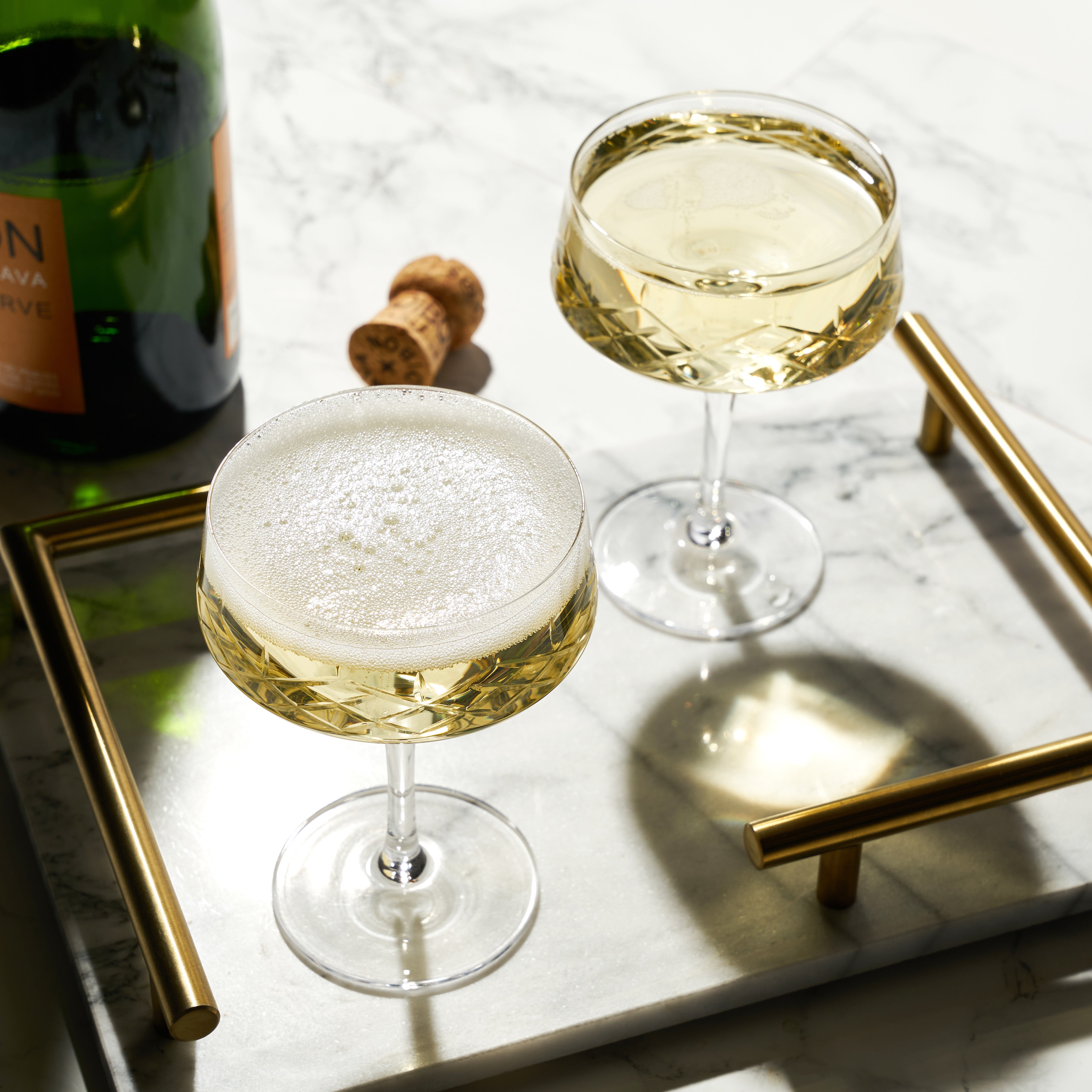 Premium Admiral Crystal Coupe Glasses Set - Elegant Champagne & Cocktail Glasses for Wedding, Party & Special Occasions - 12-Piece Shatter-Resistant Stemware Collection