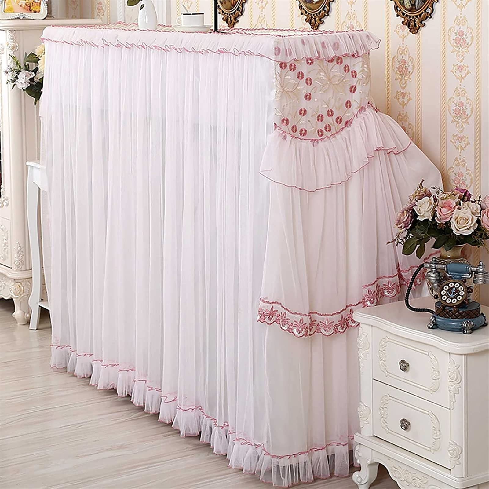 Premium Universal Piano Cover with High-Grade Lace Embroidery - Full Protection for Upright Pianos & Matching Stools (Single/Double Stool Options) - Perfect for Home Decor, Music Studios, and Piano Protection