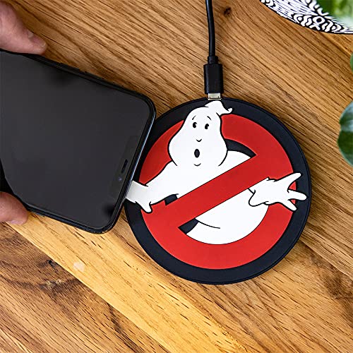 Numskull Official Ghostbusters 10W Fast Qi Wireless Charger Pad - Compatible with All Qi Devices | Perfect for Home, Office & Car Charging