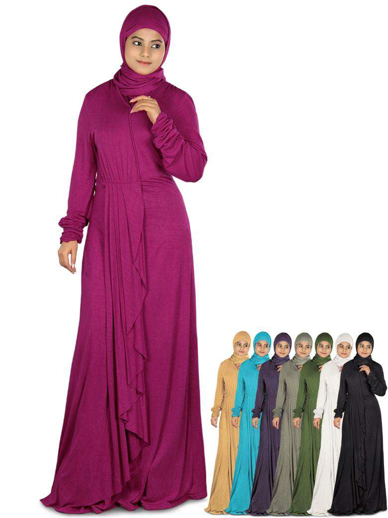 Elegant Iba Jersey Abaya - Modest Muslim Prayer Dress for Women - Perfect for Prayer, Mosque, and Special Occasions