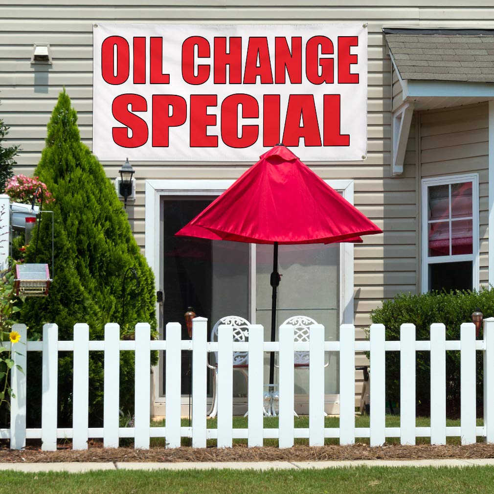 Premium Vinyl Banner - 48x96 Inches, Weatherproof & Durable for Auto Body Shops, Car Repair Businesses - Oil Change Special Signs with 8 Grommets - Ideal for Outdoor Advertising, Yard Signs & Industrial Use
