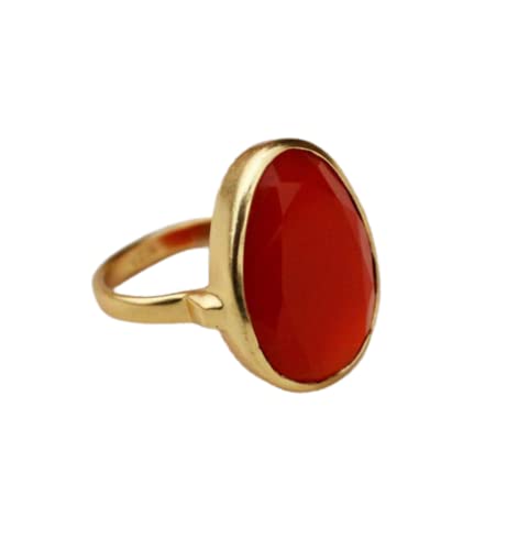 **925 Sterling Silver Carnelian Gemstone Ring - Handmade August Birthstone Jewelry, Faceted Fancy-Shape Promise Ring for Women, Elegant Gift for Christmas, Anniversary & Special Occasions**    *(Use for: Daily Wear, Fashion Statement, Romantic Gifts, Birthday Celebrations, Holiday Presents & More)*