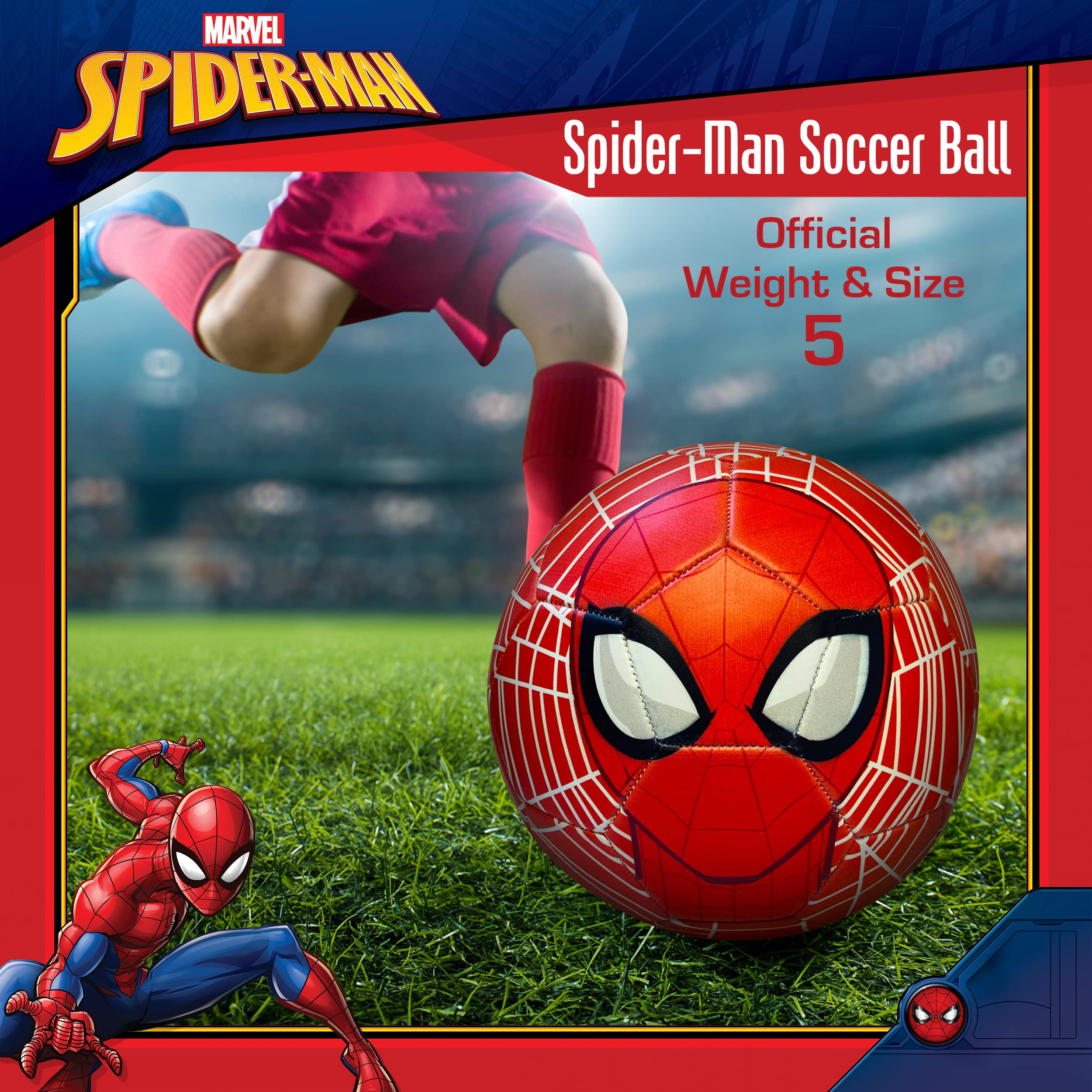 Official Capelli Sport Marvel Spider-Man Soccer Ball - Size 5 for Kids & Adults - Perfect for Training, Matches, and Superhero-Themed Gifts