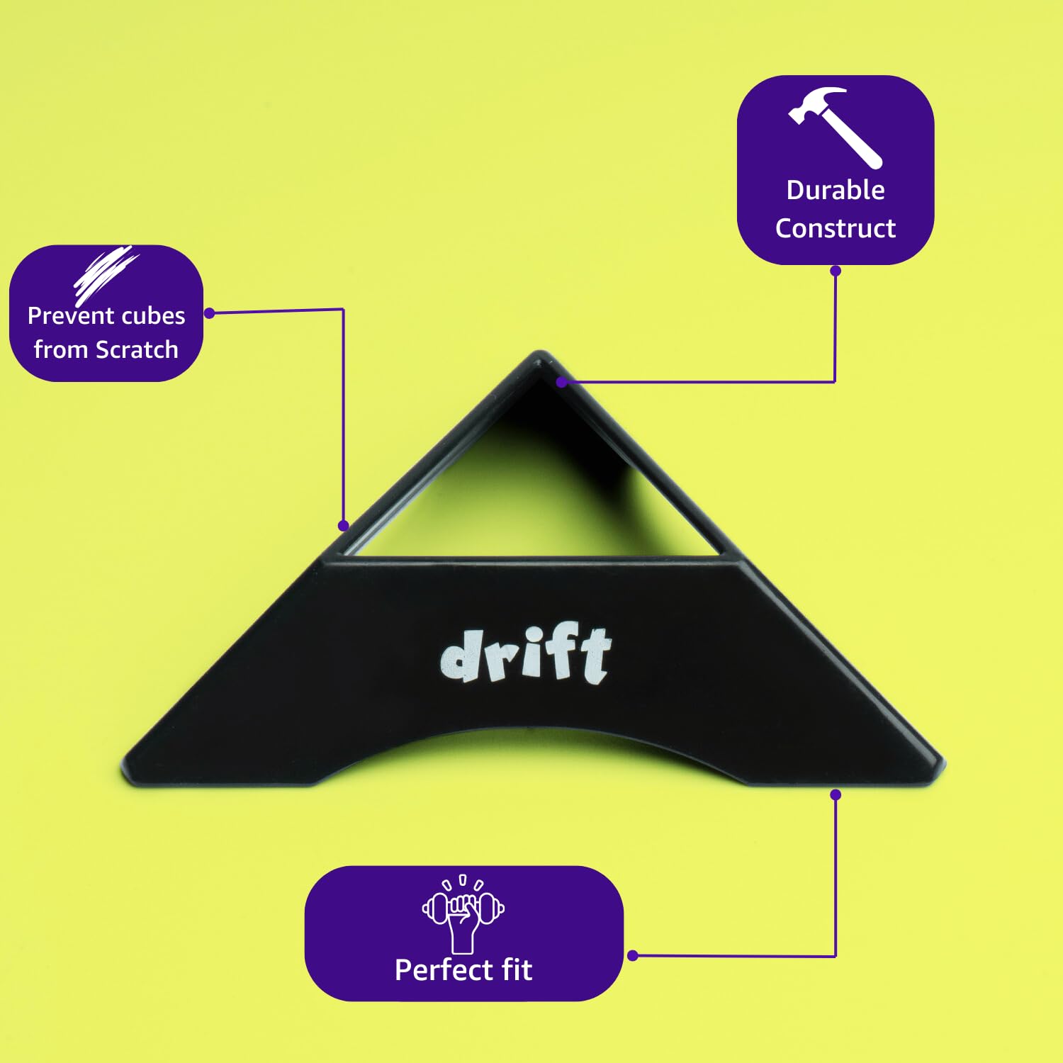 Cubelelo Drift 2x2 Black 3D Puzzle Set with Lubricant & Stand - Stress Relief Fidget Toy, Brain Teaser Travel Game for Adults & Kids Ages 3+ - Perfect for Office, Home, School & Travel Entertainment
