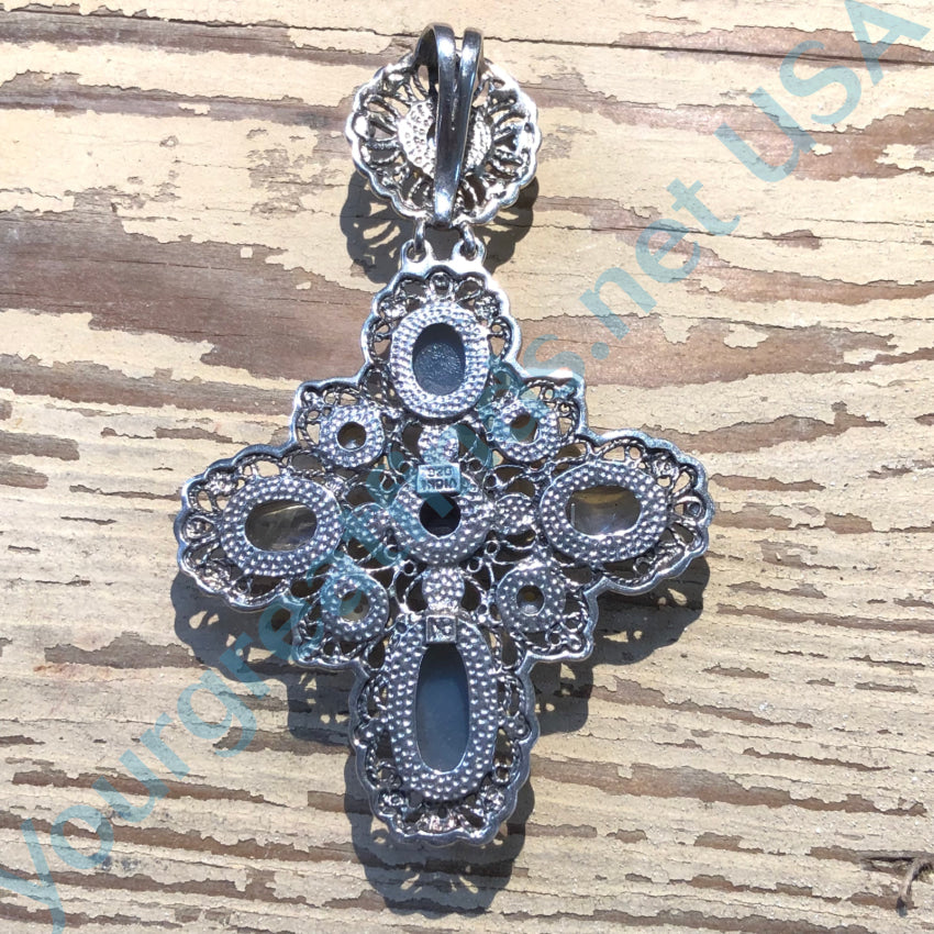 925 Sterling Silver Multi-Gemstone Holy Cross Pendant Necklace - Perfect for Religious Gifts, Baptism, First Communion & Everyday Faith Jewelry