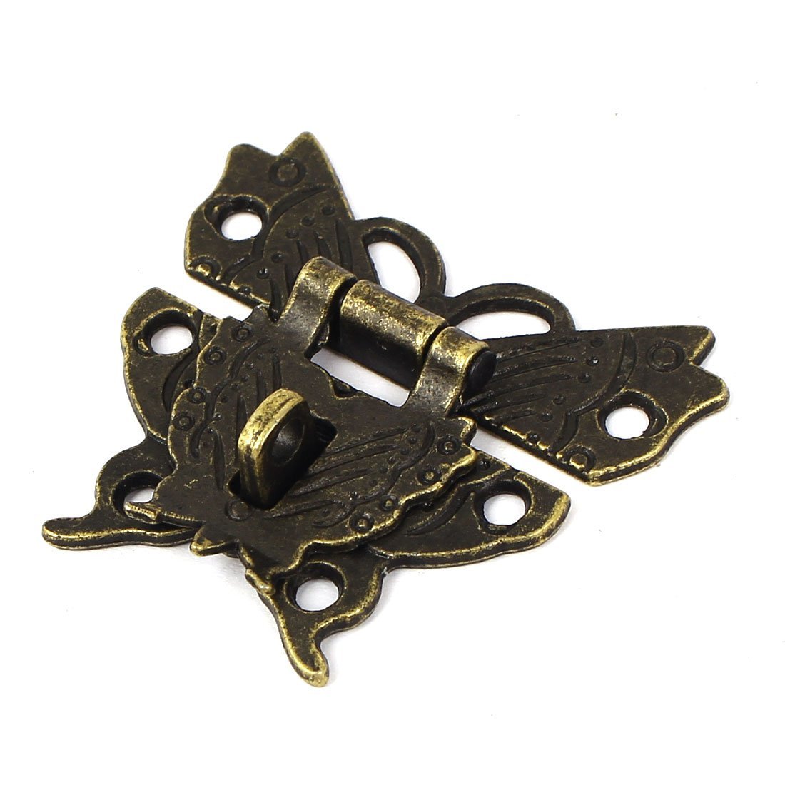 uxcell 50x45mm Wooden Box Butterfly Shape Zinc Alloy Hasp Lock Latch Clasp - Secure Jewelry, Crafts & Keepsakes Storage Box Hardware