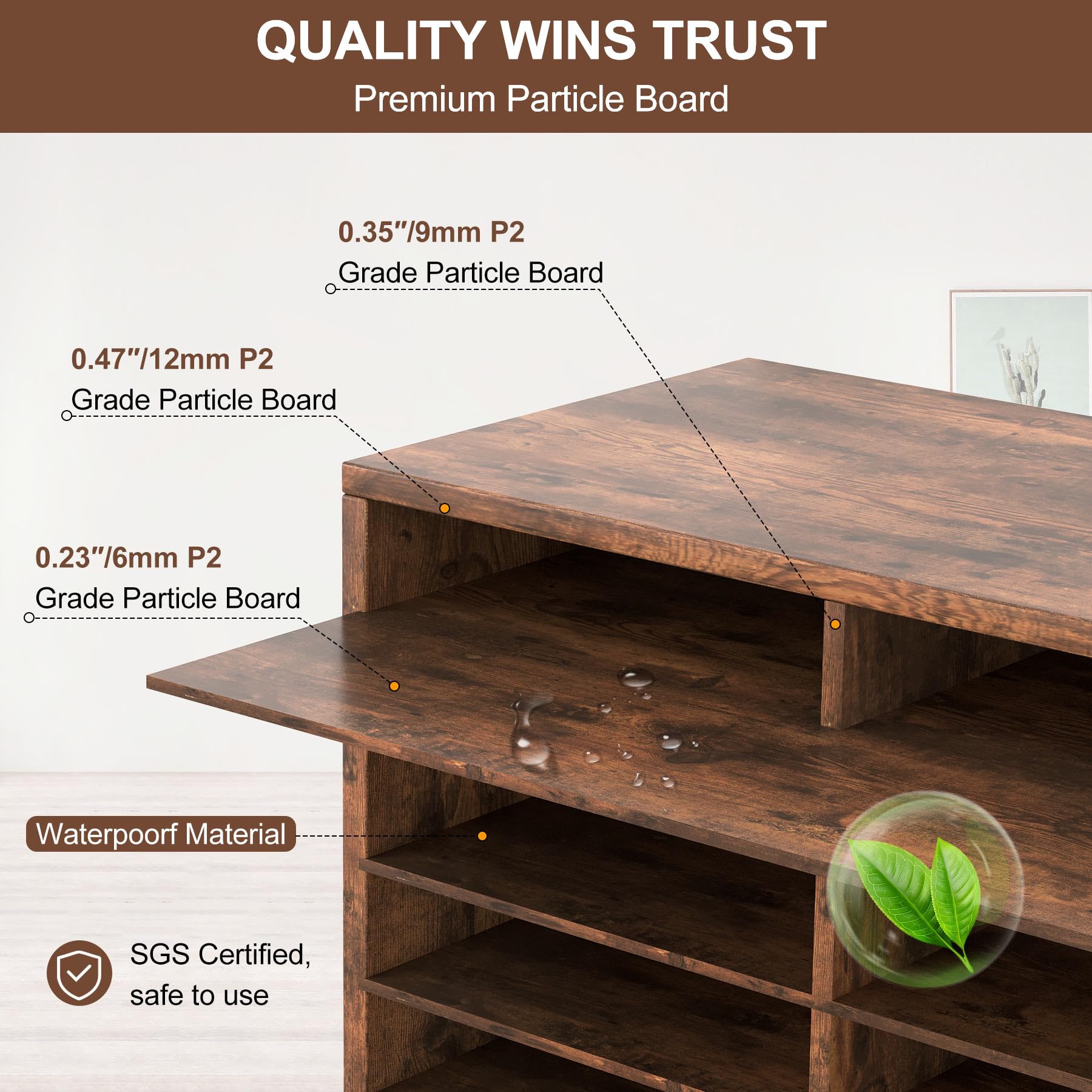 TQVAI 27-Slot Wooden Mail Sorter Organizer - Classroom & Home Office Desktop File Organizer with Antique Finish | Perfect for Letters, Bills, Documents, and Paper Storage in Schools, Offices, and Workspaces