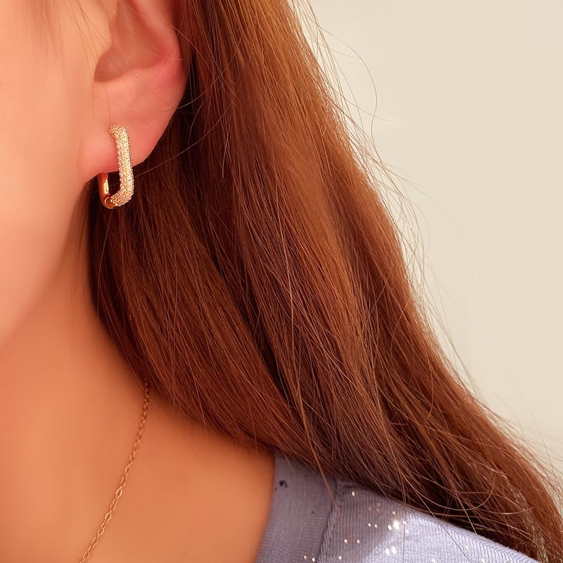 14K Gold Plated Small Huggie Hoop Earrings for Women - Hypoallergenic Lightweight Cartilage Piercing Cuff - Perfect for Everyday Wear, Date Nights & Special Occasions