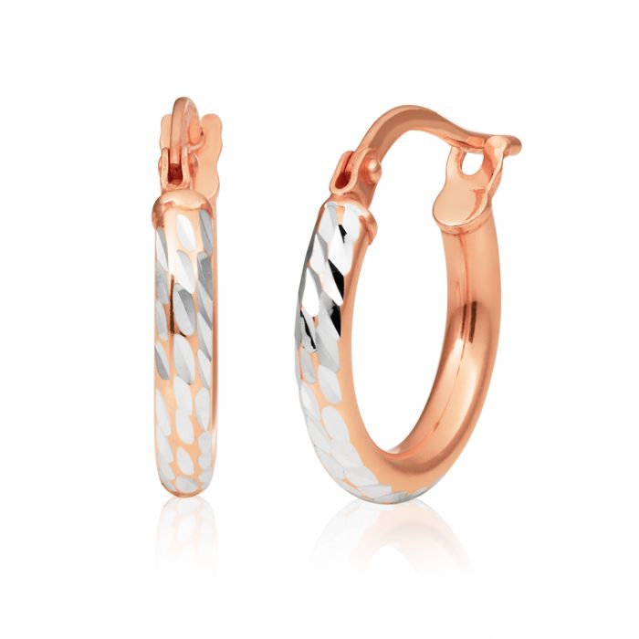 9ct Rose Gold Silver Filled 2x10mm Hoop Earrings for Women - Elegant Everyday Jewelry for Work, Date Night & Special Occasions