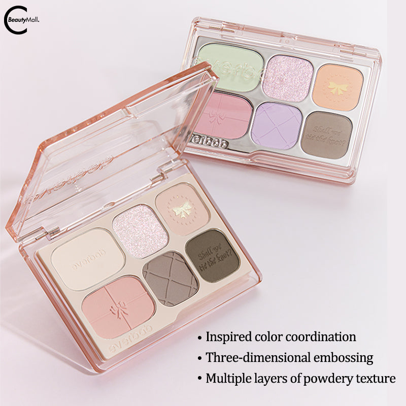 Everbab Butterfly Bow 6-Color Eyeshadow Palette - Long Lasting, Highly Pigmented Makeup for Day & Night Looks - Perfect for Parties, Weddings & Special Occasions