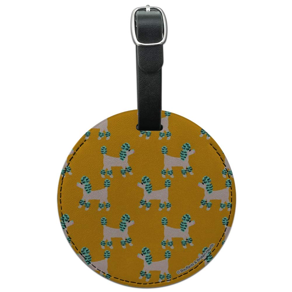 Lash Poodles Round Leather Luggage Tag - Personalized Carry-On ID Tag for Suitcases & Travel Bags - Perfect for Airports, Business Trips & Vacation Travel Accessories
