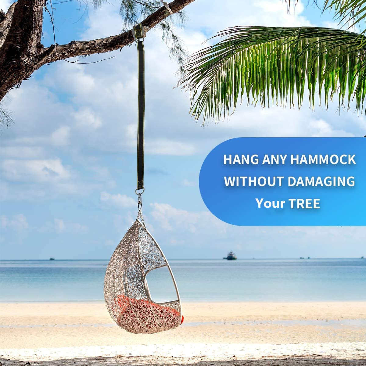 Heavy Duty Tree Swing Hanging Straps Kit - 2800 lbs Weight Capacity (SGS Certified), 5ft x 2 Hammock Straps with 2 Locking Carabiners & Tree Protectors, Durable Polyester Straps for Backyard, Camping, Parks - Perfect for Hammocks, Swings & Outdoor Relaxation